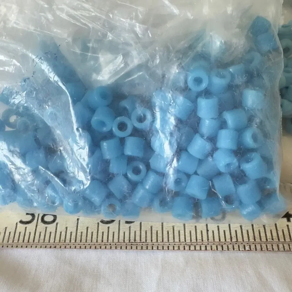 13.5oz Mixed Lot Blue Turquoise Glass Seed Beads Round Vintage Tandycrafts